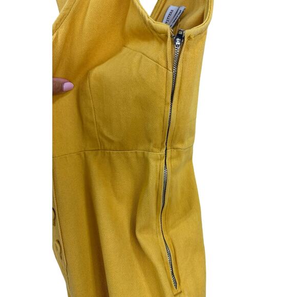 Urban Outfitters Leighton Denim Button Front Jumpsuit in Yellow Size XS - Picture 8 of 9